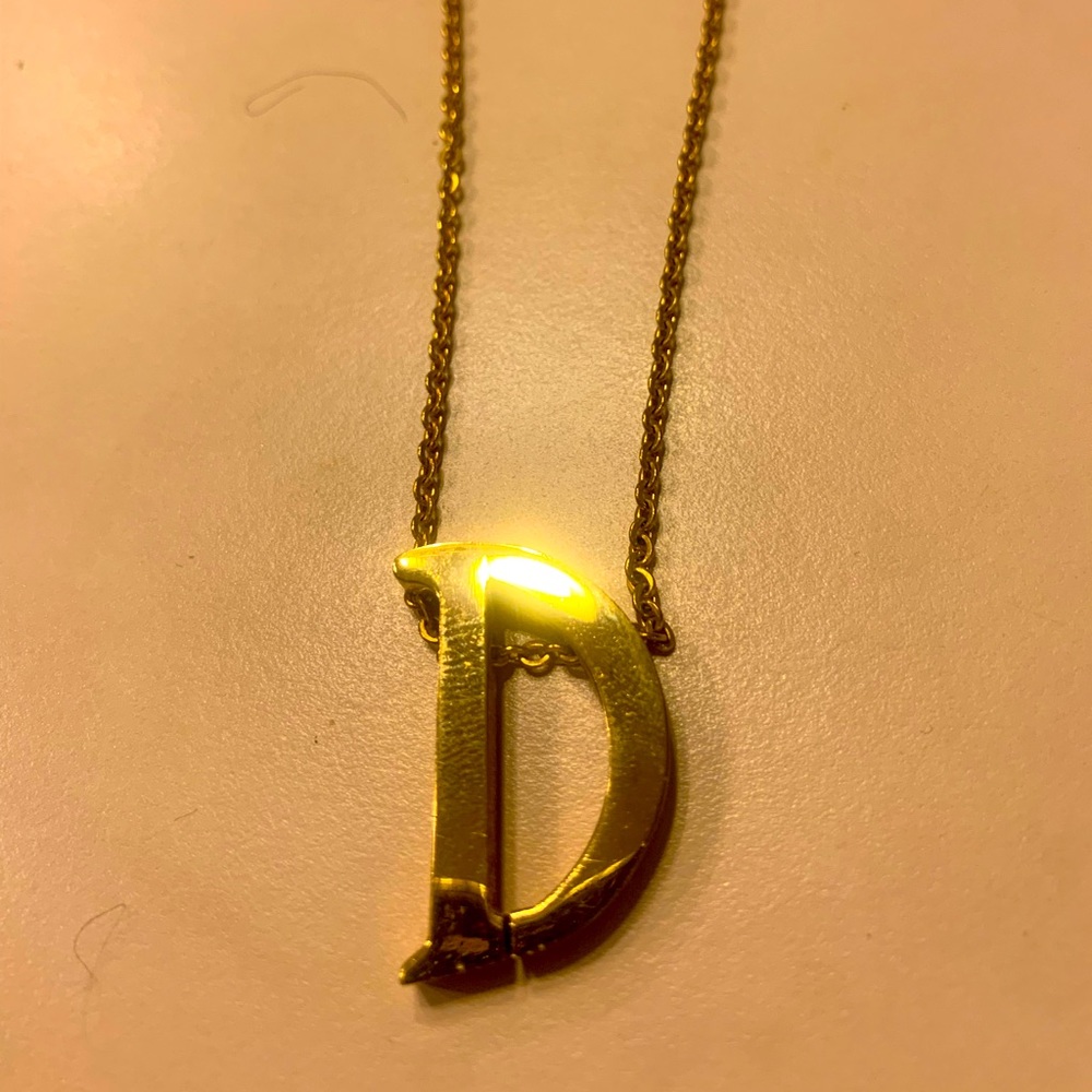 Initial D gold filled initial on chain